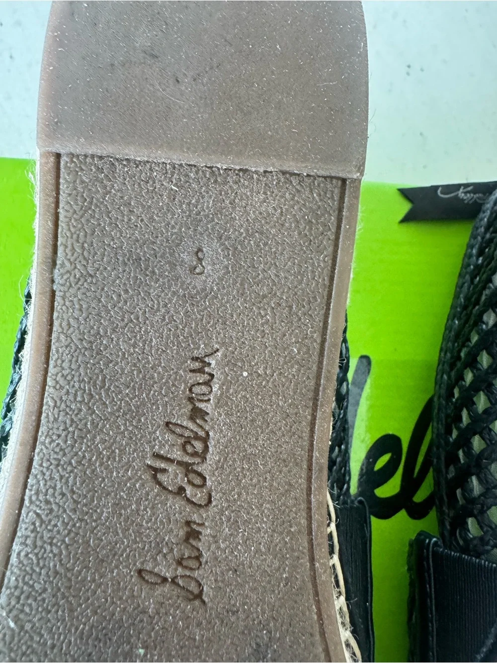 Sam Edelman Black Espadrille Flats with Gold Accent